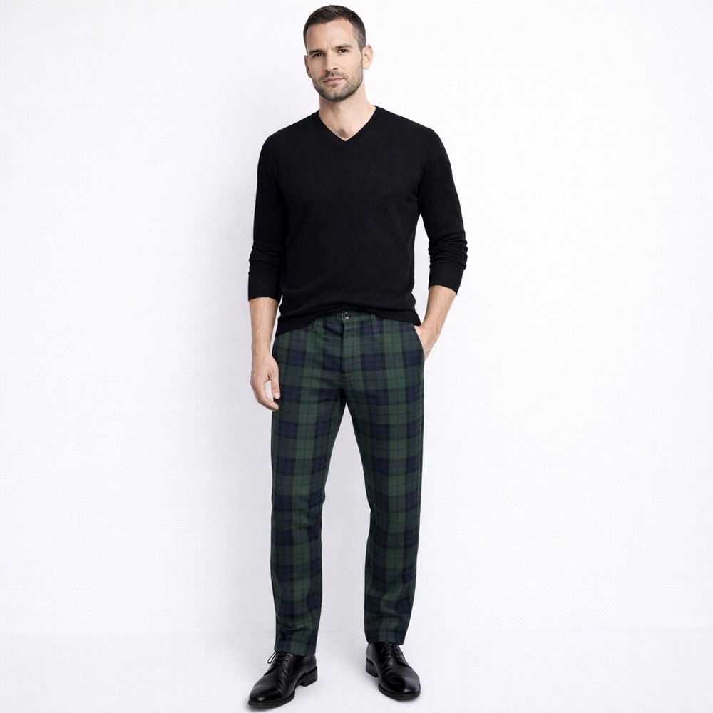 Levi's XX Chino‎ Standard Taper Pants Men 29x30 Green Blue Tartan Preppy Plaid